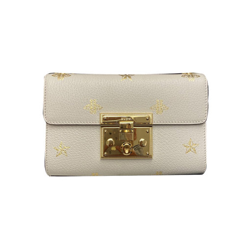 Gucci古驰  女士皮质烫金星星小蜜蜂padlock包