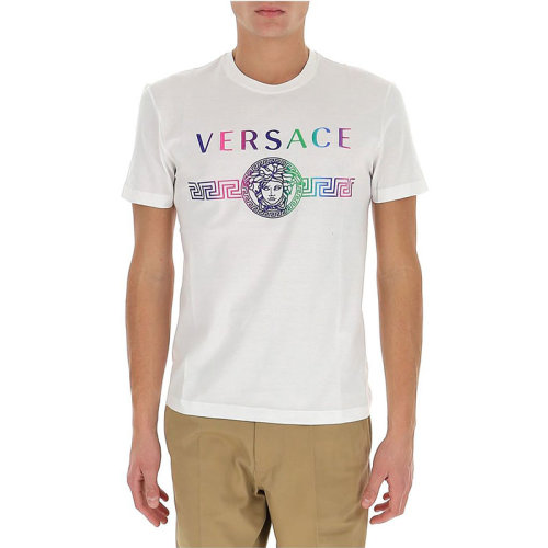 VERSACE/范思哲  男装 时尚简约 男士白色棉质短袖T恤 A87394A-4A228806-1001