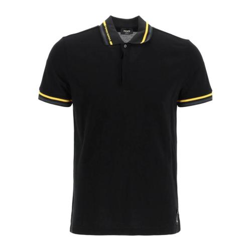 FENDI/芬迪 男士黑色棉质短袖POLO衫 FY0985-AHC1-F0QA1