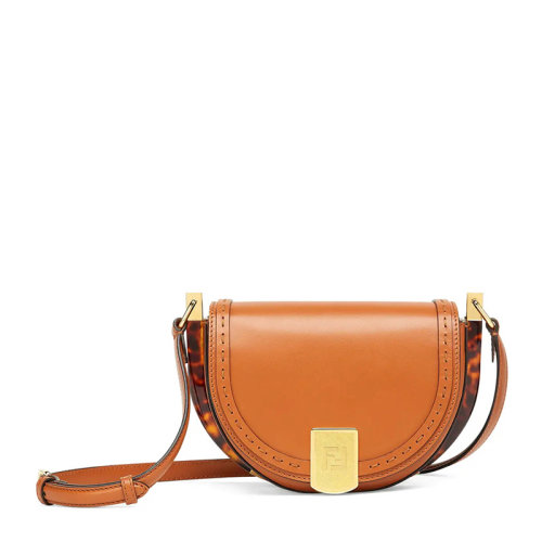 FENDI/芬迪 女士棕色百搭皮革单肩包斜挎包