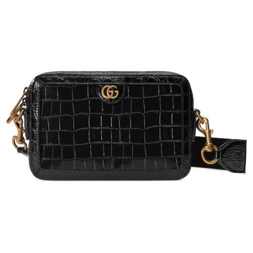  GUCCI古驰 22年秋冬 男士 饰双G鳄鱼皮肩背包 710861 EAAC4 1000