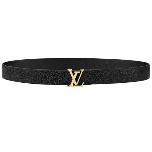 Louis Vuitton/路易威登 女士黑色皮革LV标志性金扣30毫米双面腰带M0328V