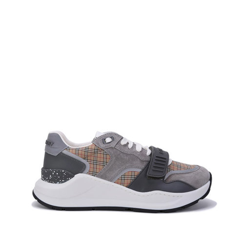 BURBERRY/博柏利 男款织物配皮系带休闲运动鞋格纹 80452951