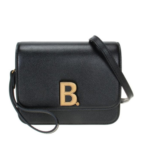 Balenciaga/巴黎世家 女士黑色粒面牛皮翻盖小号单肩包斜挎包女包 618156-13M6M-1000