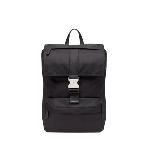 FENDI/芬迪 FENDINES系列 男士中号黑色尼龙翻盖开合拉链袋老花印花网眼可调节缎带肩带双肩背包7VZ066AGQTF0GXN