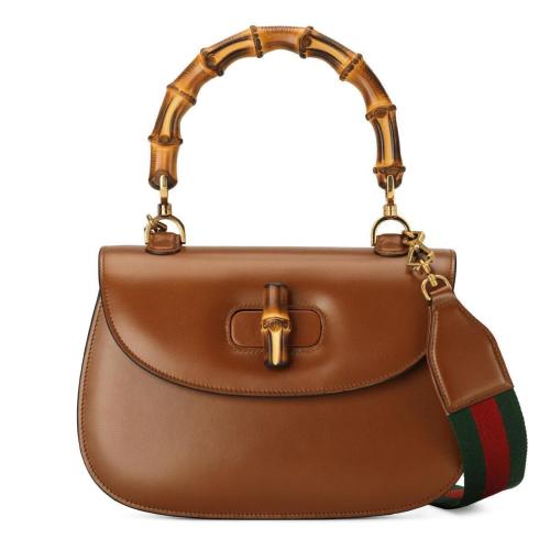  GUCCI古驰 22年秋冬 女士 Gucci Bamboo 1947 中号手提包 672206 10ODT 2579