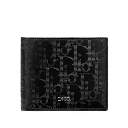 DIOR/迪奥 Oblique Galaxy男士黑色Dior斜银河小牛皮钱包 2ESBH027VPD_H03E