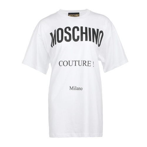 MOSCHINO/莫斯奇诺22春夏字母印花棉质宽松女士短袖T恤A071705411