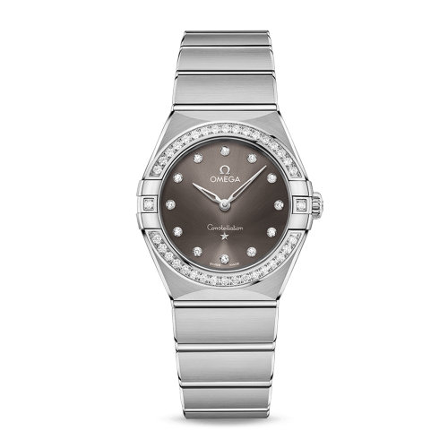 OMEGA/欧米茄 星座系列 精钢 表圈镶钻 钻石刻度 石英机芯 女士腕表 131.15.28.60.56.001