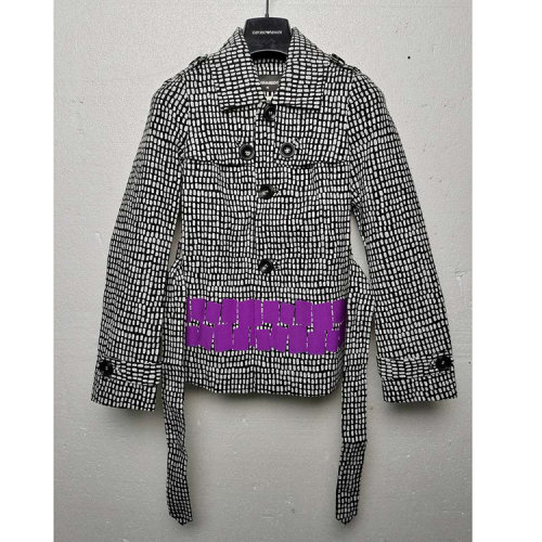 Dsquared2/D二次方黑色格子女士西服上衣 S75AM0364 S43666