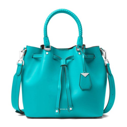MichaelKors/迈克·科尔斯Blakely系列女士蓝色皮质时尚拉绳手提包单肩斜挎包