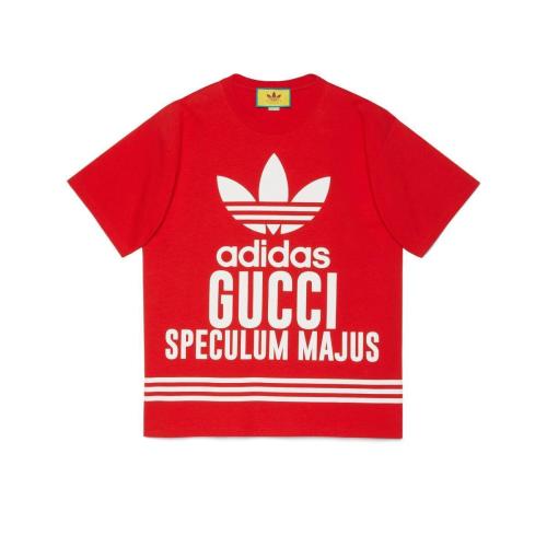  GUCCI古驰 22年秋冬 男士 adidas x Gucci联名系列针织棉T恤 616036 XJEW1 6229