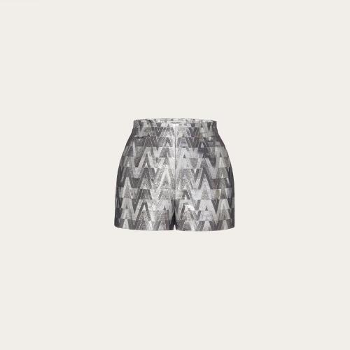  VALENTINO华伦天奴 22年秋冬 女士 短裤 SHORT EN JACQUARD ARGENTé XB3RF1V66UMS13