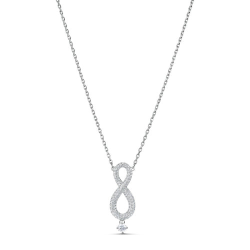 Swarovski/施华洛世奇  SWAROVSKI INFINITY 系列女士镀白金色仿水晶永恒爱意无尽符号链锁骨链吊坠 5537966