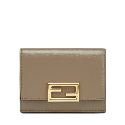 FENDI/芬迪   女士微型灰色小牛皮三折短款零钱袋钱包8M0395AHM0F1F1M