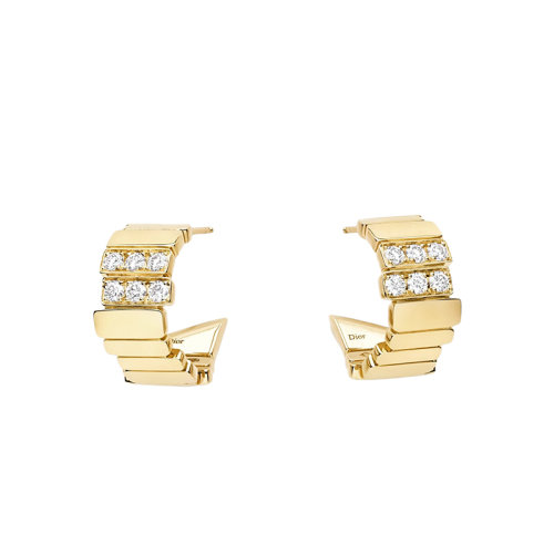 DIOR/迪奥 GEM系列 18K金黄金镶嵌钻石耳环JGEM95004_0000