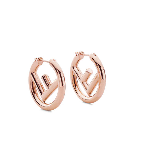 FENDI/芬迪  F IS FENDI系列 女士玫瑰金金属Fendi徽标圆形耳环8AG745B08F0CJ4