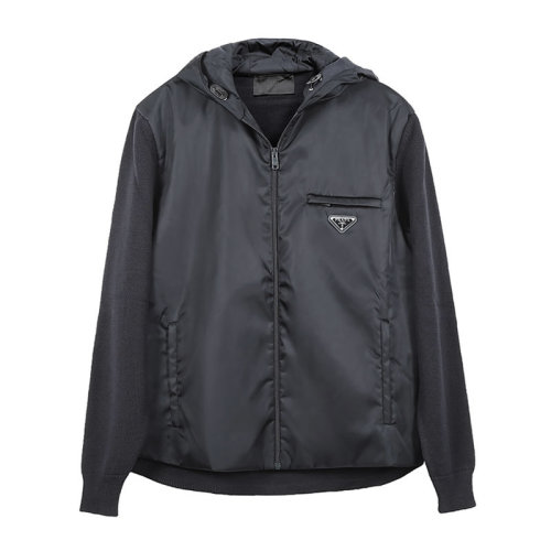 PRADA/普拉达 男士夹克 男士绵羊毛/锦纶连帽羊毛衫夹克外套 UMG026 1JF4 S 202