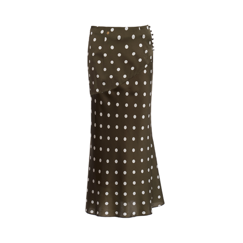 HUI/卉 女士半身裙2020秋季新品复古波点半裙A形设计中长裙