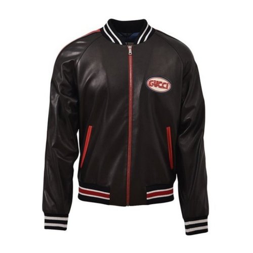  GUCCI/古驰 男士黑色皮革夹克 523526 XG649 1096 PLFSX