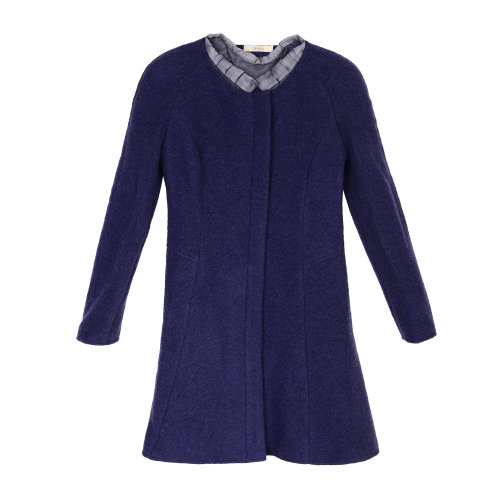 19年秋冬款nisiss/怡夕领口拼接修身外套女士大衣N103WC09