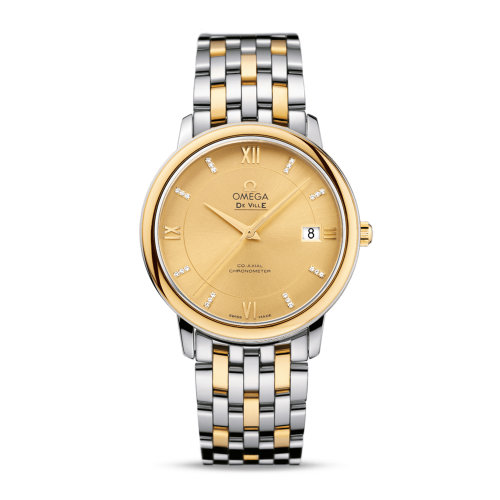 OMEGA/欧米茄 碟飞系列 典雅 同轴腕表 精钢 18K金 钻石刻度 自动机械 男士腕表 424.20.37.20.58.001