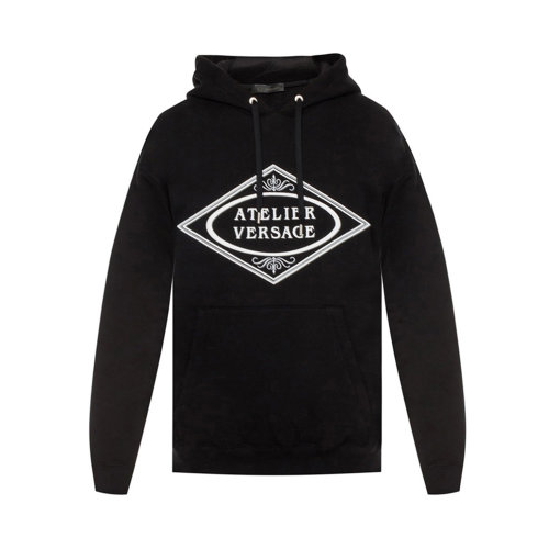 VERSACE/范思哲 男士黑色棉质印花卫衣连帽衫 A84160-A229724-A008