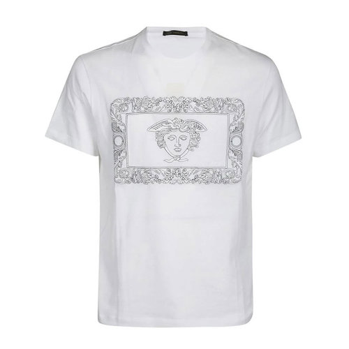 VERSACE/范思哲  男装 美杜莎刺绣 男士白色棉质短袖T恤 A81881A-22458-9A001