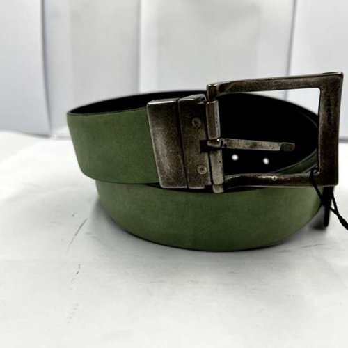 ARMANI JEANS/阿玛尼牛仔绿色复古皮质腰带  V6144D3 瑕疵折扣