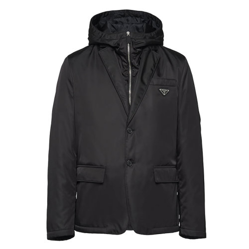 PRADA/普拉达 秋冬 Re-Nylon系列 男士黑色再生尼龙夹克SD118_1WQ8_F0002_S_212