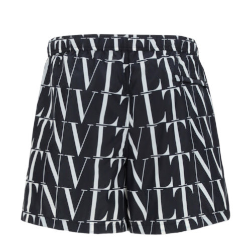 VALENTINO 华伦天奴 男士 服装  黑色字母LOGO印花休闲短裤 男士短裤