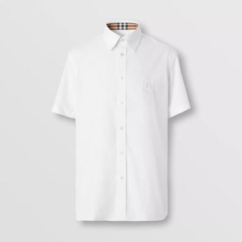  BURBERRY 22年秋冬 男士 字母图案弹力棉质短袖衬衫 80618641