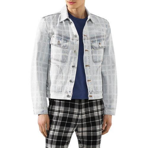 BURBERRY/博柏利 burberry服装 巴宝莉 浅靛蓝色 纯棉  牛仔 男士夹克 男装 外套瑕疵特卖（陈列痕迹，不影响使用）