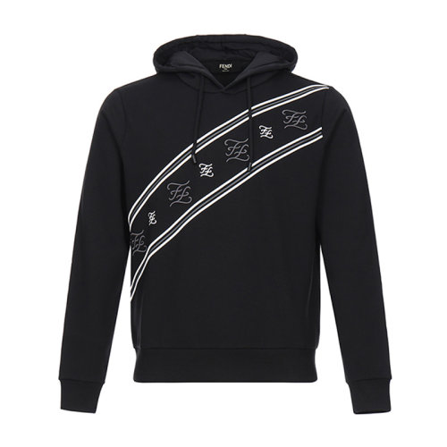 FENDI/芬迪 男卫衣 男士棉质加绒款连帽卫衣运动衫 FAF534 AAY9
