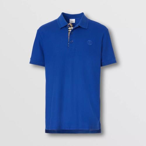  BURBERRY 22年秋冬 男士 专属标识图案珠地网眼布棉质 Polo 衫 80615041