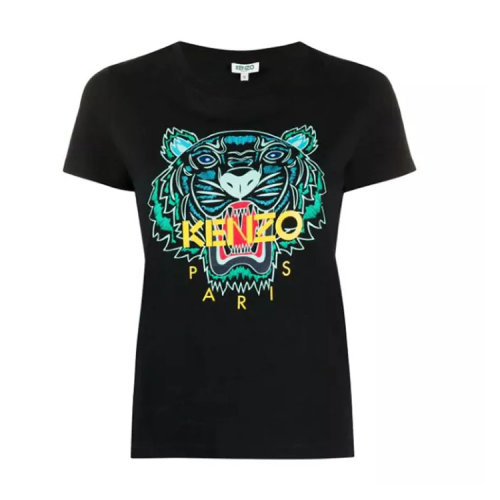 KENZO/高田贤三  凯卓女装 经典虎头图案 女士棉质时尚百搭圆领春夏短袖T恤 FA52TS74YB.21