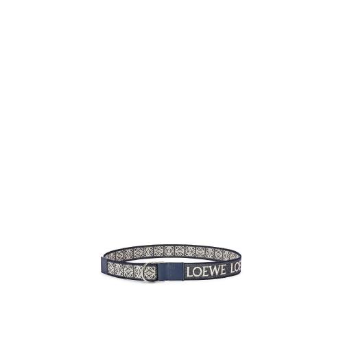  LOEWE罗意威 22年秋冬 男士 腰带 D Ring belt in Anagram jacquard and calfskin E619238X14-