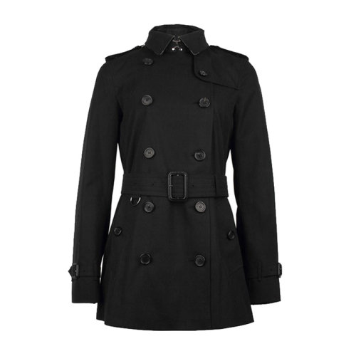 Burberry/博柏利  女装 服装 肯辛顿系列 女士黑色棉质短款纯棉时尚风衣 女士大衣