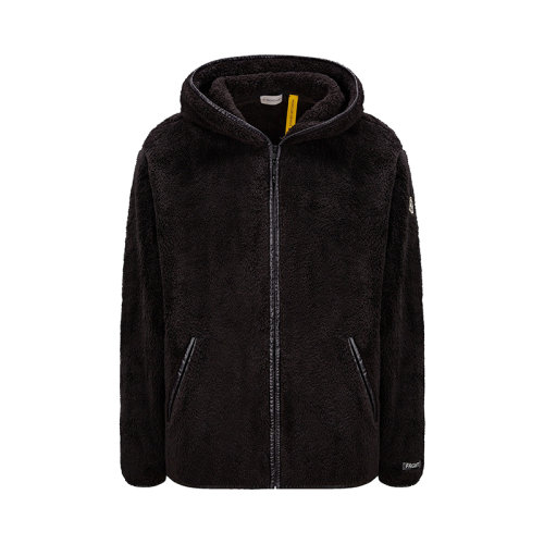 Moncler/蒙克莱 22年秋冬新款 Maya 70系列FRGMT藤原浩合作款 男士星钻黑色抓绒面料拉链连帽衫外套H209U8G00005899MC999