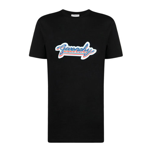 GIVENCHY 纪梵希 男士 服装  黑色圆领字母LOGO图案棉质T恤 男士短袖T恤