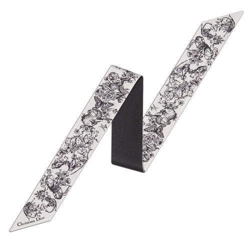 DIOR/迪奥新款 女士黑白色真丝斜纹丝巾15CON106I606_C011