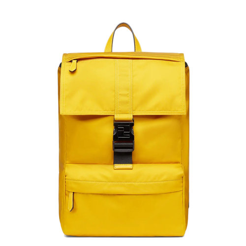 FENDI/芬迪 FENDINESS系列 男士中号黄色再生尼龙单搭扣开合翻盖背包双肩包7VZ066AGQTF1FTB