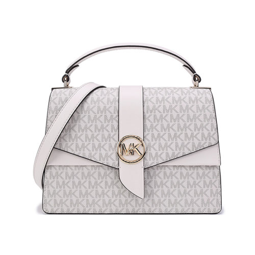 Michael Kors/迈克·科尔斯【22春夏新款】女士Greenwich系列人造革/皮革手提单肩斜挎包老花图案中号 30H1GGRS2V
