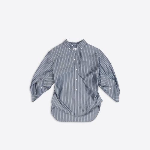  BALENCIAGA巴黎世家 22年春夏 女士 短袖衬衫 Womens Bb Corp Swing Twisted Shirt in Black 6