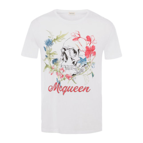 ALEXANDER MCQUEEN 亚历山大麦昆 男士 服装 21春夏 圆领字母LOGO印花棉质T恤 男士短袖T恤