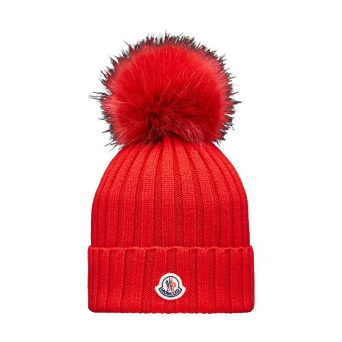  MONCLER蒙可蒙克莱 22年秋冬 女士 帽子 Beanie with Pom Pom H20933B00028A9327455