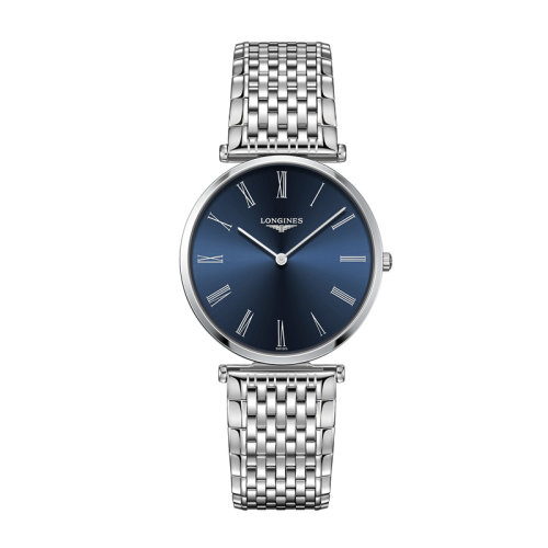LONGINES/浪琴 嘉岚系列 石英表钢链蓝色表盘男表36毫米L4.755.4.94.6