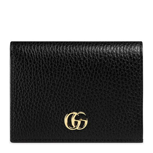 GUCCI/古驰 女士黑色皮革双G标识钱包卡包零钱包女包 456126-CAO0G-1000