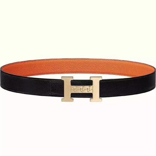  HERMES爱马仕 22年秋冬 男士 腰带 Boucle de ceinture H Gourmette %26 Cuir de ceinture rever