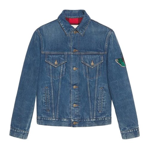 GUCCI 古驰  杨洋同款 男装 服装 蓝色棉质牛仔长袖 男士夹克外套